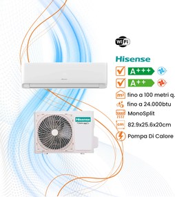 Climatizzatore Hisense Ecosense Inverter R-32 WiFi, 9.000