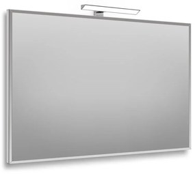 Specchio con illuminazione integrata bagno rettangolare Bisellata L 100 x H 70 x P 2.5 cm grigio / argento