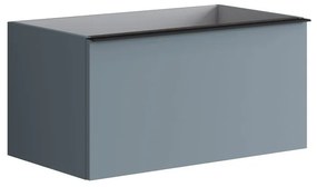 Mobile da bagno sotto lavabo Pixel plain indaco laccato opaco L 80 x H 40 x P 45.5 cm 1 cassetto, lavabo non incluso