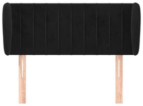 Testiera ad orecchio nera 103x23x78/88 cm in velluto