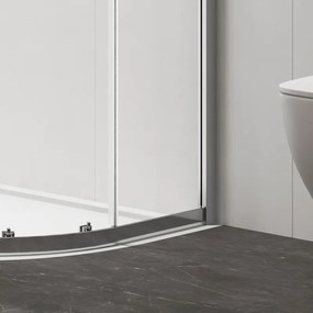 Kamalu - Box doccia 80x80 semicircolare altezza 200h finitura cromo | KZ2000