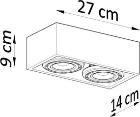 Lampada da soffitto QUATRO 2 in Cemento 2 basi AR111 - Grigia