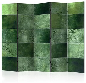 Paravento Puzzle verde II - texture artistica di una mosaico verde