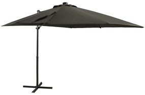 Ombrellone A Sbalzo Con Palo E Luci A Led Antracite 250 Cm /
