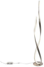 Lampada da terra moderna in acciaio con LED e dimmer - Belinda