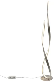 Lampada da terra moderna in acciaio con LED e dimmer - Belinda