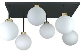 Lampadario a plafone DEA 6xE14/60W/230V nero/oro/bianco