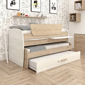 Letto attrezzato BEA scrittoio tre letti ragazzi disponibile in diverse colorazioni L.198cm H115cm