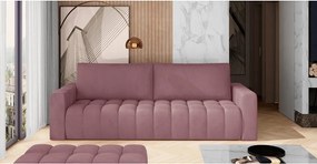 Divano rosa allungabile/con contenitore e rivestimento in velluto 247 cm Lazaro – ELTAP