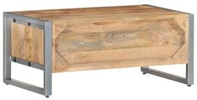 Tavolino da salotto 95x50x40 cm in legno di mango grezzo