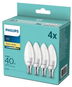 SET 4x Lampadina LED Philips E14/5,5W/230V 2700K