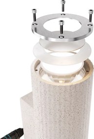 Applique Cilindrica in Cemento Chiaro Rigato GU10 IP65 - NOVILUMIO