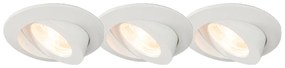 Set di 3 faretti da incasso bianchi con LED IP44 - Relax LED