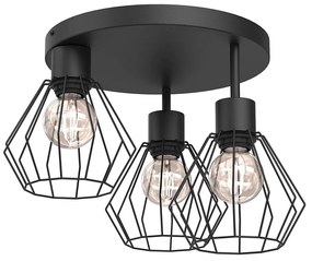 Plafoniera PARKLA 3xE27/15W/230V nero