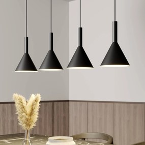 Arcchio lampada a sospensione Tadej, a 4 luci, bianco-nero, metallo, E27
