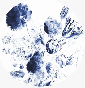 KEK Amsterdam Carta da parati panoramica Royal Blue Flowers 2 Circle - S - 1.425m