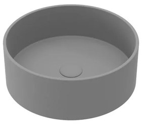 Lavabo da appoggio Kros tondo in ceramica grigio