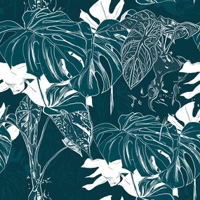 Carta da parati – Foglie tropicali di monstera