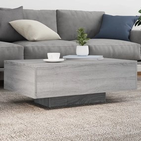 Tavolino Da Soggiorno Con Luci Led Grigio Sonoma 85x55x31 Cm /