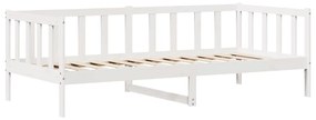 Dormeuse con cassetti bianco 90x200 cm legno massello di pino