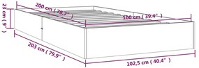 Giroletto Bianco in Legno Massello 100x200 cm