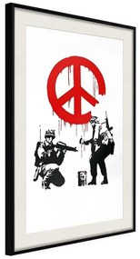 Poster  Banksy: CND Soldiers I  Cornice Quadri Cornice nera con pass-partout, Larghezza x Altezza Home decor 20x30