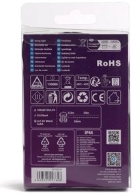 Aigostar - Catena LED natalizia da esterno 100xLED/8 funzioni 10,3m IP44 bianco freddo