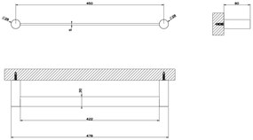 Portasciugamani 45 cm a muro steel brushed 54800 Gessi