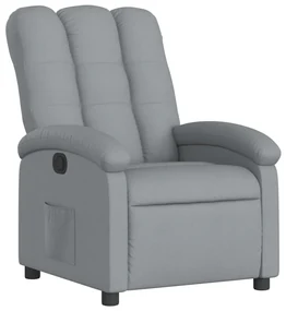 Poltrona reclinabile in tessuto grigio chiaro