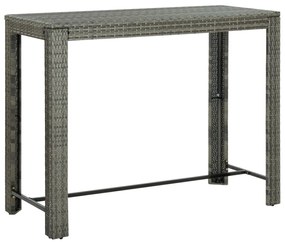 Tavolo bar da giardino grigio 140,5x60,5x110,5 cm in polyrattan