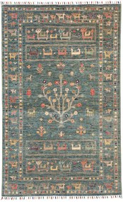 Samarkand Tappeto 100 x 160 Verde (Pakistan) Annodato A Mano