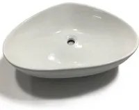 Lavabo da appoggio ceramica bianco triangolare lavandino lavello arredo *** misure 58x39x14 cm, confezione 1