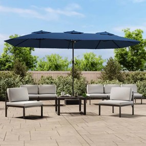 Ombrellone A Doppia Testa Con Led Azzurro 449x245 Cm /