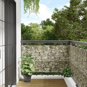 Paravento Da Balcone Con Aspetto Pietra 600x75 Cm Pvc /