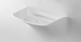 Antonio Lupi Design Soffiol Lavabo Da Incasso Parete 77 5x57 2x86 Cm Con Led In Corian Bianco