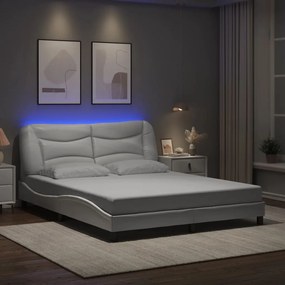 Giroletto Con Luci Led Bianco 160x200 Cm İn Similpelle /