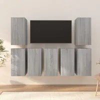 Mobili TV 7 pz Grigio Sonoma 30,5x30x60 cm in Legno Multistrato 3120336