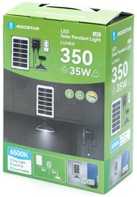 Aigostar - Lampadario solare LED LED/35W/12V 3000 mAh 6500K diametro 15 cm