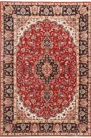 Ghom Tappeto 210 x 140 Blu (Iran) Annodato A Mano