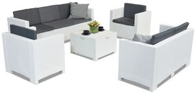 Set di mobili in technorattan Colorado Coffee Box 7 bianco Bica