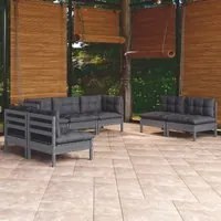 Set Divani da Giardino 7 pz con Cuscini Legno Massello di Pino cod mxl 42358