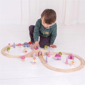 Bigjigs – Pista ferroviaria per le principesse a forma di 8 – 40 pezzi