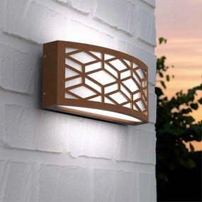 Applique Slim per Esterni con Griglia decorativa IP65 - E27 Corten