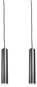 Set di 2 lampade a sospensione di design nere - Tuba Small