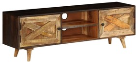 Mobile Porta Tv İn Legno Massello Di Mango 140x30x45 Cm /