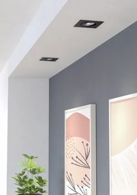 Eglo 902284-SET 3x LED faretto da incasso per controsoffitto SALICETO LED/4,8W/230V 8,8x8,8cm nero