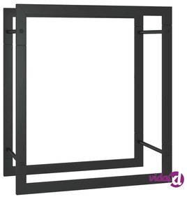 vidaXL Portalegna Nero Opaco 50x28x56 cm in Acciaio