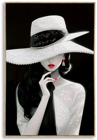 Dipinto Su Tela Laccato Marty C/Cornice -A- Elegante 62X4X92