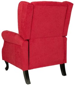Poltrona relax in tessuto BERGERE Reclinabile con poggiapiedi Rosso