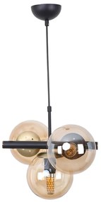 Lampada a sospensione giallo-nera con paralume in vetro ø 15 cm Cascade - Squid Lighting